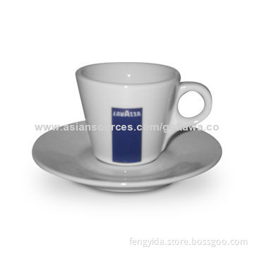 Ceramic Cup and Saucer with OEM Orders Welcomed, Available in Various Colors and Sizes